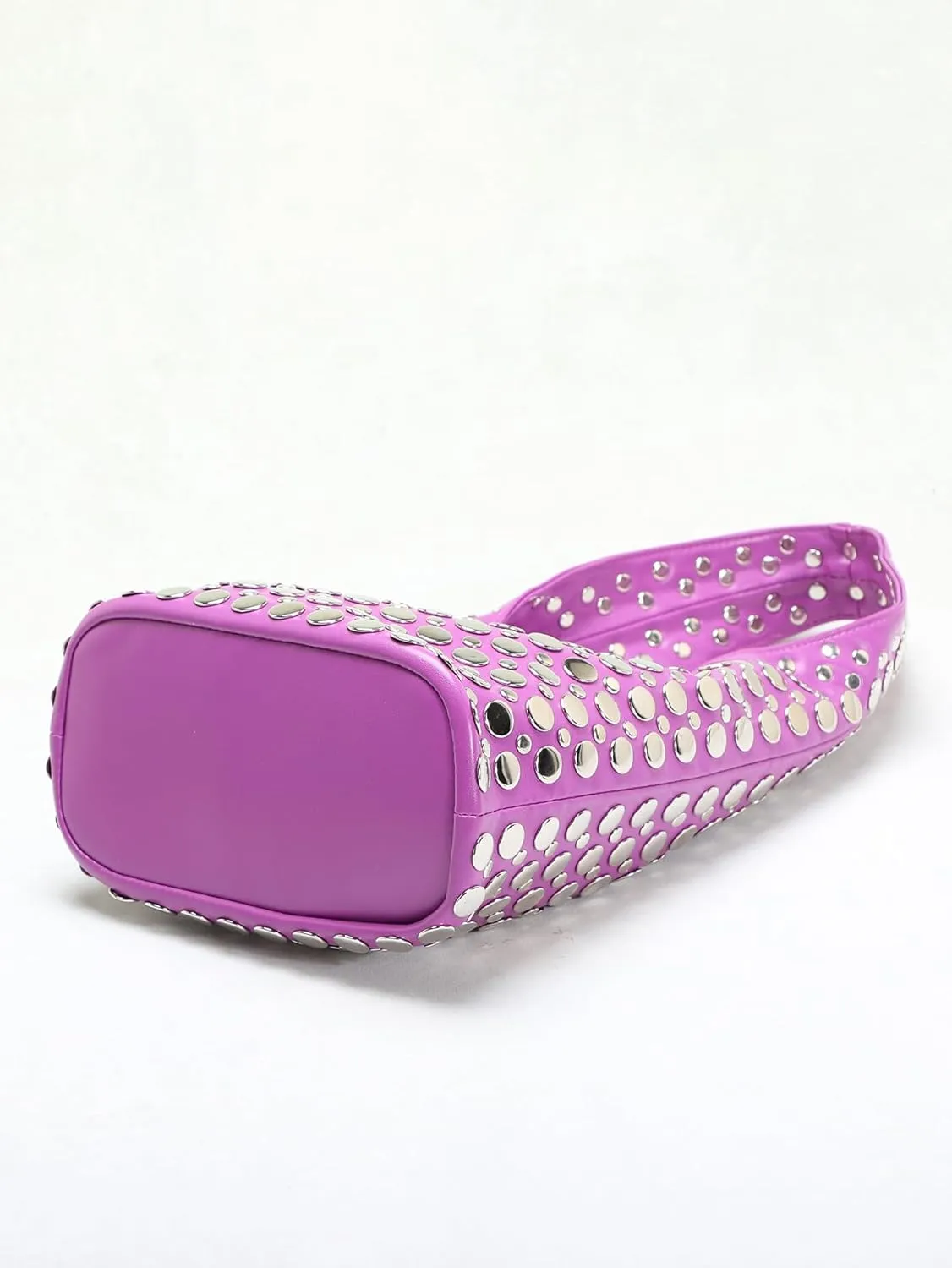 Y2k Purse Studded Purse Bucket Bags for Women Punk Purses for Women PU Leather Hobo Bag Trendy Shoulder Bag Underarm Bag